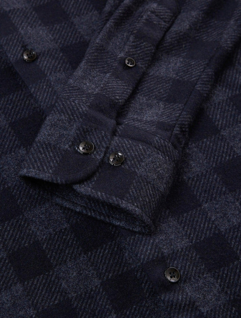 Stone Rose Long Sleeve Jersey Fleece Knit Shirt In Navy-The Trendy Walrus