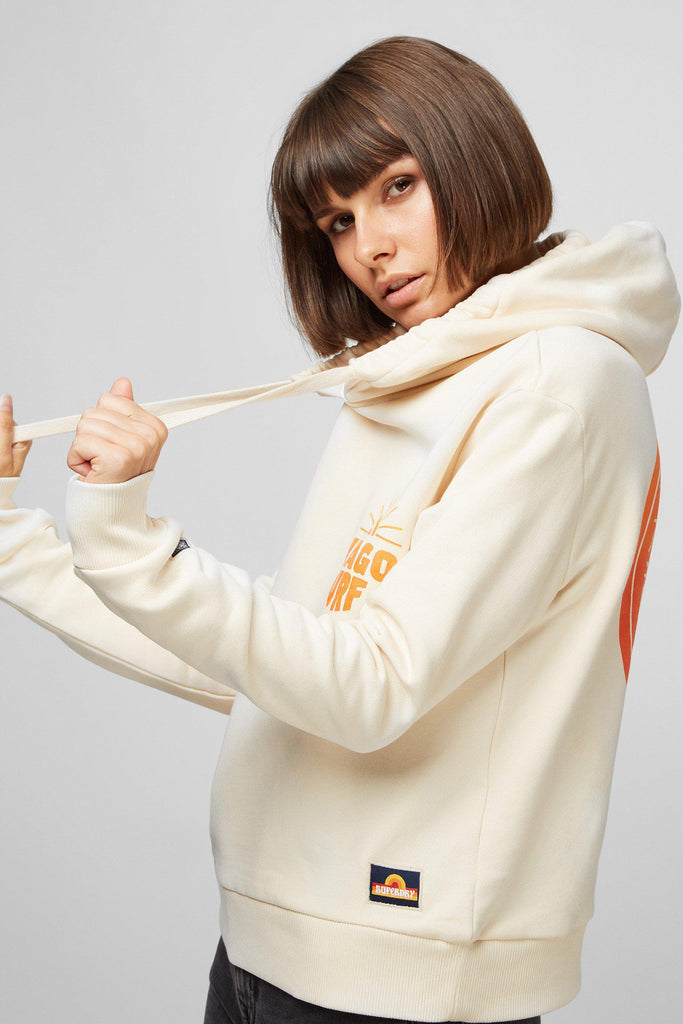 Superdry Cali Surf Crop Hoodie in Buttercream-The Trendy Walrus