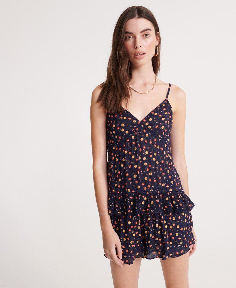 Superdry Summer Lace Cami Top in Navy Floral-The Trendy Walrus