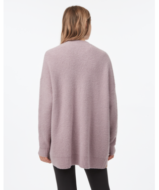 Tentree Highline Fuzzy Open Cardigan In Lilac Chalk-The Trendy Walrus