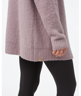 Tentree Highline Fuzzy Open Cardigan In Lilac Chalk-The Trendy Walrus