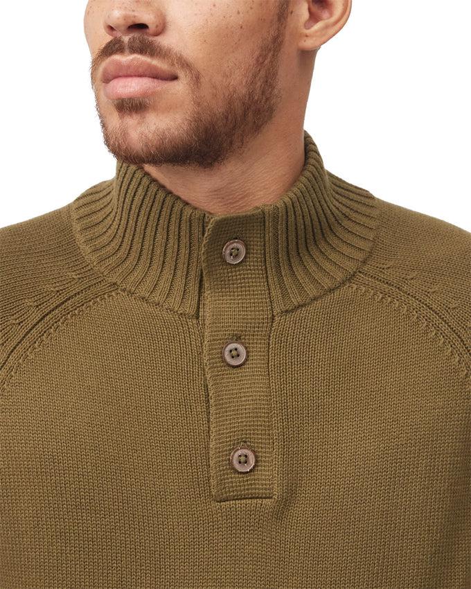 Tentree Highline Mock Neck Sweater In Uniform Green-The Trendy Walrus