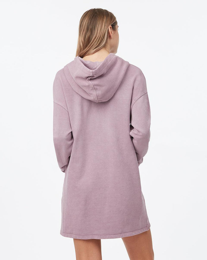 Tentree Organic Cotton French Terry Hoodie Dress In Lilac Chalk-The Trendy Walrus
