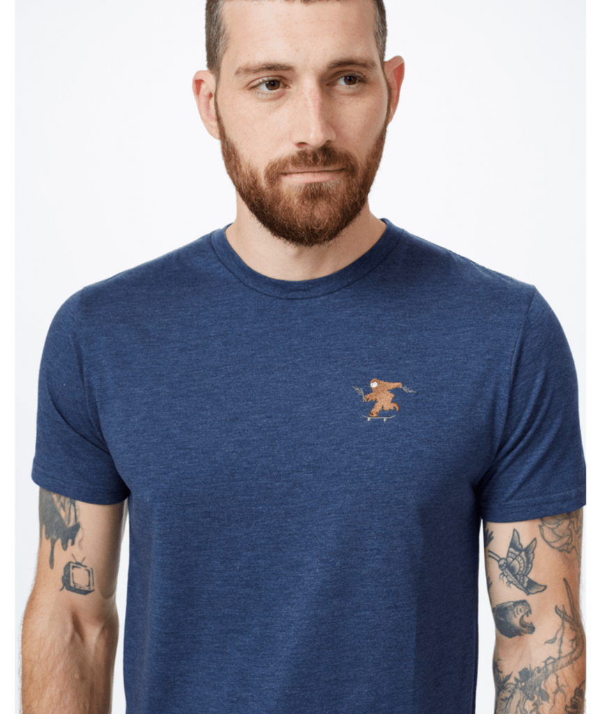 Tentree Sasquatch T-Shirt in Dress Blue Heather-The Trendy Walrus