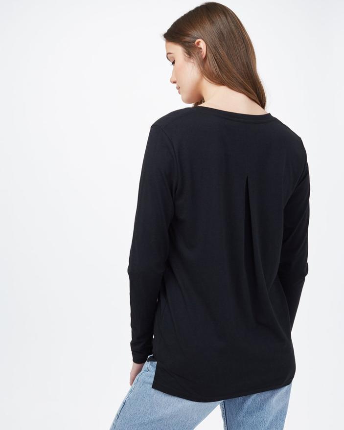 Tentree Treeblend Long Sleeve V-Neck in Black-The Trendy Walrus
