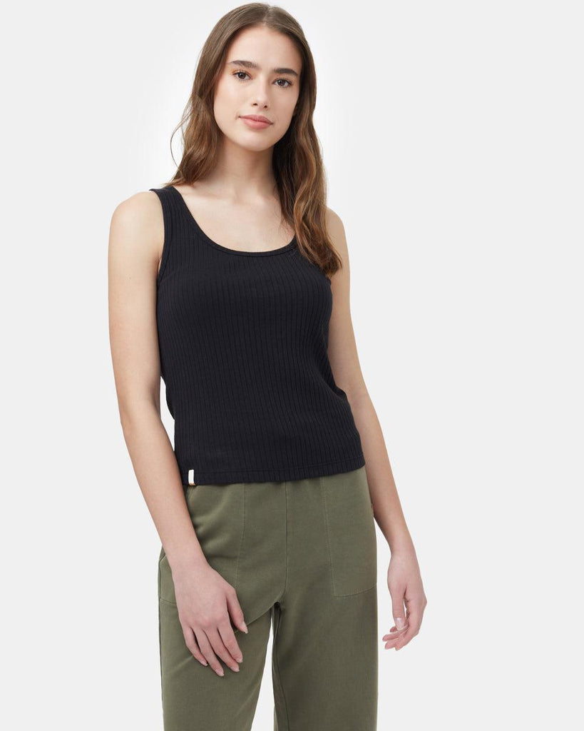Tentree W Fitted Basic Cami In Meteorite Black-The Trendy Walrus