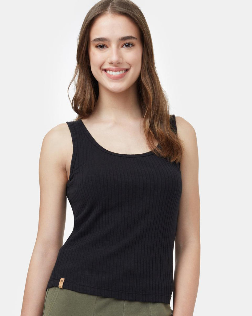 Tentree W Fitted Basic Cami In Meteorite Black-The Trendy Walrus