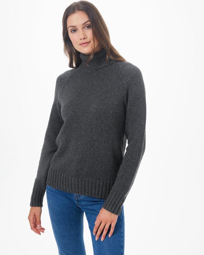 Tentree Highline Wool Turtleneck Sweater in Dark Grey-The Trendy Walrus