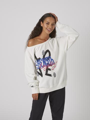 That Gorilla Brand Women's Wideneck Values Sweatshirt in White-The Trendy Walrus