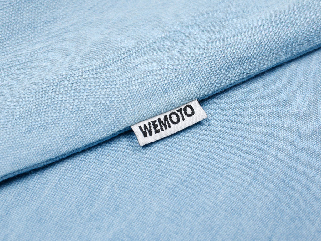 Wemoto Fork Button Front Shirt in Light Denim-The Trendy Walrus